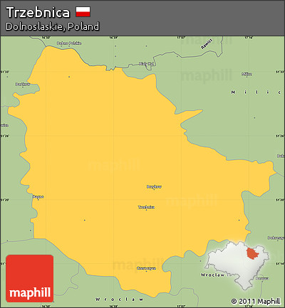 Savanna Style Simple Map of Trzebnica