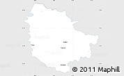 Silver Style Simple Map of Trzebnica, single color outside