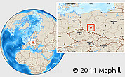 Shaded Relief Location Map of Wolow