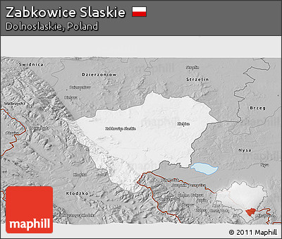Gray 3D Map of Zabkowice Slaskie