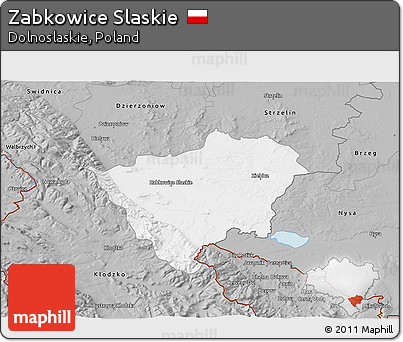 Gray 3D Map of Zabkowice Slaskie