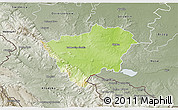 Physical 3D Map of Zabkowice Slaskie, semi-desaturated