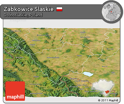 Satellite 3D Map of Zabkowice Slaskie