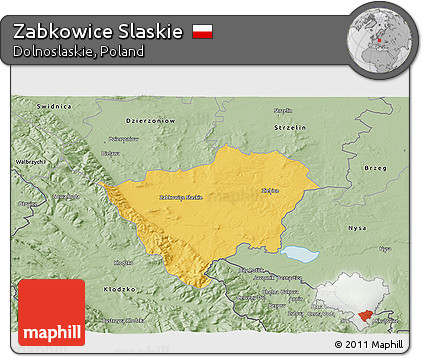 Savanna Style 3D Map of Zabkowice Slaskie