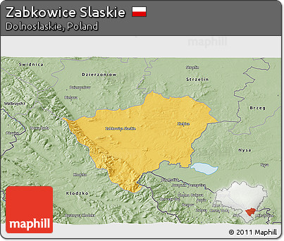 Savanna Style 3D Map of Zabkowice Slaskie