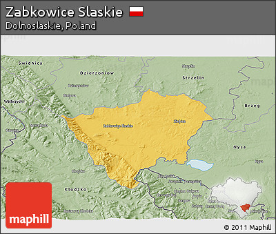Savanna Style 3D Map of Zabkowice Slaskie