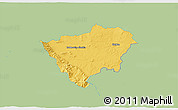 Savanna Style 3D Map of Zabkowice Slaskie, single color outside