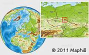 Physical Location Map of Zabkowice Slaskie