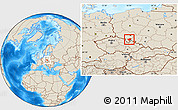 Shaded Relief Location Map of Zabkowice Slaskie