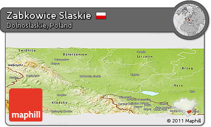 Physical Panoramic Map of Zabkowice Slaskie