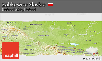 Physical Panoramic Map of Zabkowice Slaskie