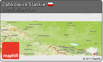 Physical Panoramic Map of Zabkowice Slaskie