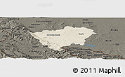 Shaded Relief Panoramic Map of Zabkowice Slaskie, darken
