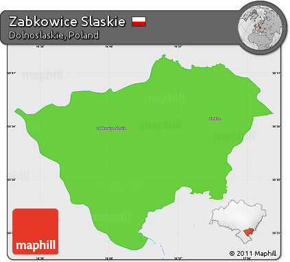 Political Simple Map of Zabkowice Slaskie, single color outside