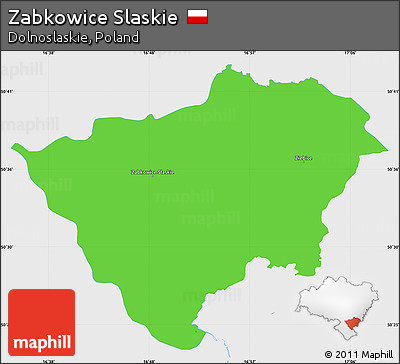 Political Simple Map of Zabkowice Slaskie, single color outside