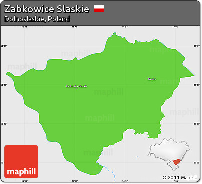 Political Simple Map of Zabkowice Slaskie, single color outside