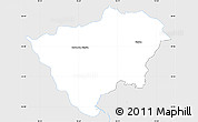 Silver Style Simple Map of Zabkowice Slaskie, single color outside