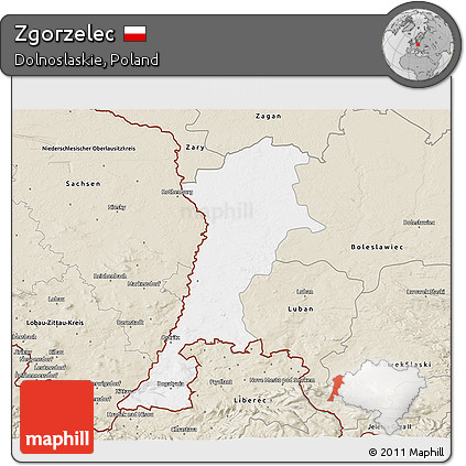 Classic Style 3D Map of Zgorzelec
