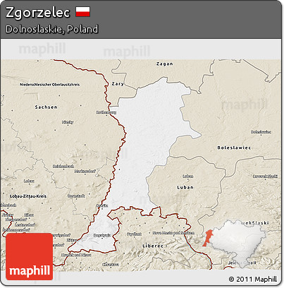 Classic Style 3D Map of Zgorzelec