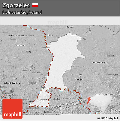 Gray 3D Map of Zgorzelec