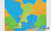 Physical 3D Map of Zgorzelec, political outside