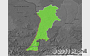 Political 3D Map of Zgorzelec, darken, desaturated