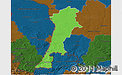 Political 3D Map of Zgorzelec, darken