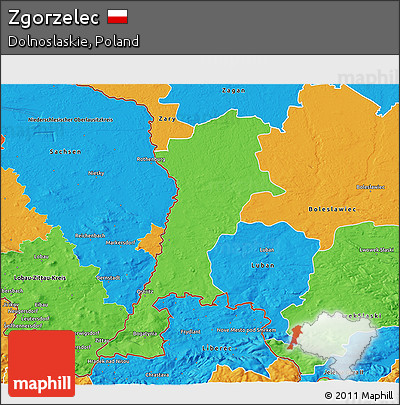 Political 3D Map of Zgorzelec