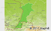 Political 3D Map of Zgorzelec, physical outside