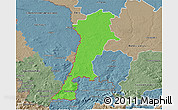 Political 3D Map of Zgorzelec, semi-desaturated