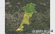 Satellite 3D Map of Zgorzelec, darken, semi-desaturated