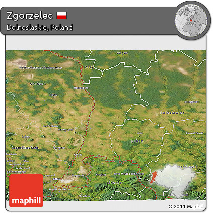 Satellite 3D Map of Zgorzelec