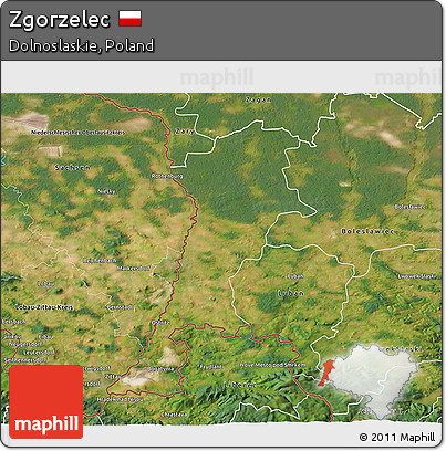 Satellite 3D Map of Zgorzelec