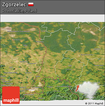 Satellite 3D Map of Zgorzelec