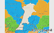 Shaded Relief 3D Map of Zgorzelec, political outside