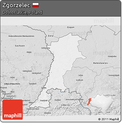 Silver Style 3D Map of Zgorzelec