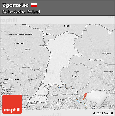 Silver Style 3D Map of Zgorzelec