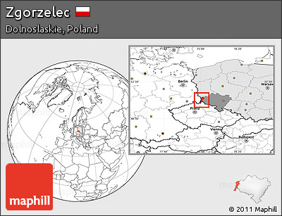 Blank Location Map of Zgorzelec, highlighted country, highlighted parent region