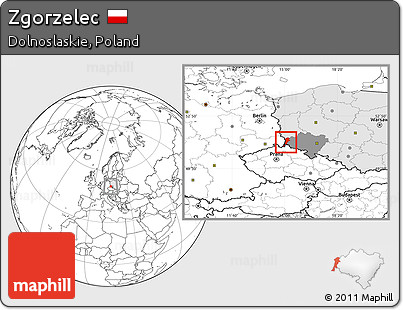 Blank Location Map of Zgorzelec, highlighted country, highlighted parent region