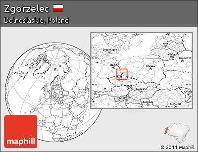 Blank Location Map of Zgorzelec, highlighted parent region, within the entire country