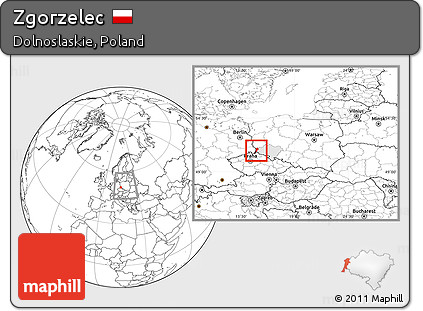 Blank Location Map of Zgorzelec, highlighted parent region, within the entire country
