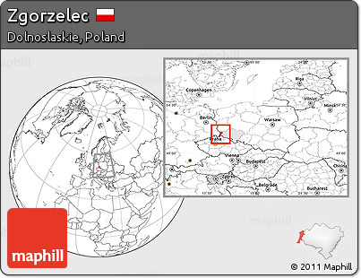 Blank Location Map of Zgorzelec, highlighted parent region, within the entire country