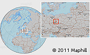 Gray Location Map of Zgorzelec, within the entire country, hill shading