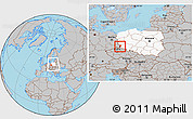 Gray Location Map of Zgorzelec, highlighted country, within the entire country