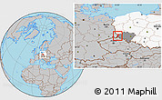 Gray Location Map of Zgorzelec, highlighted country, highlighted parent region