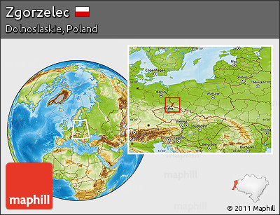 Physical Location Map of Zgorzelec, within the entire country