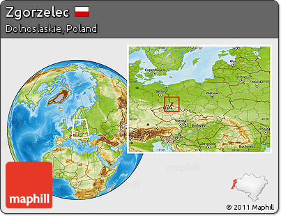 Physical Location Map of Zgorzelec, within the entire country