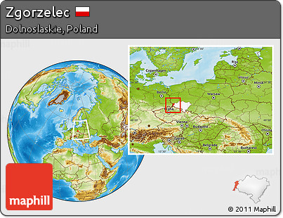 Physical Location Map of Zgorzelec, highlighted parent region, within the entire country
