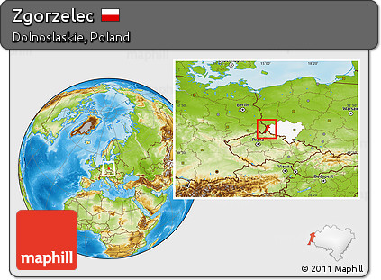 Physical Location Map of Zgorzelec, highlighted parent region