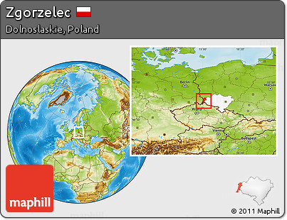 Physical Location Map of Zgorzelec, highlighted parent region